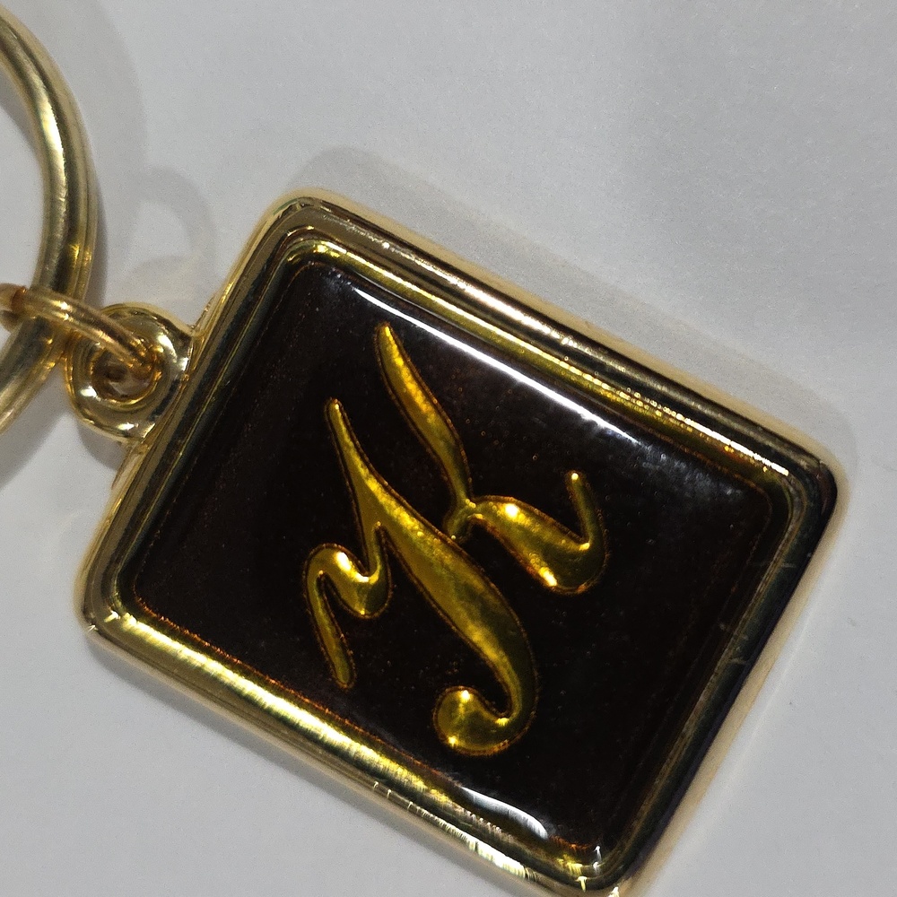Gold Tone Rectangular Keychain with Initial "K" – Personalized Gift Accessory - Picture 5 of 8